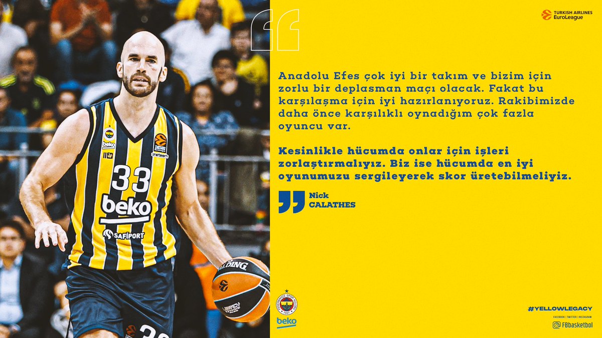 🎙 Nick Calathes'in maç önü görüşleri! #YellowLegacy #EuroLeague