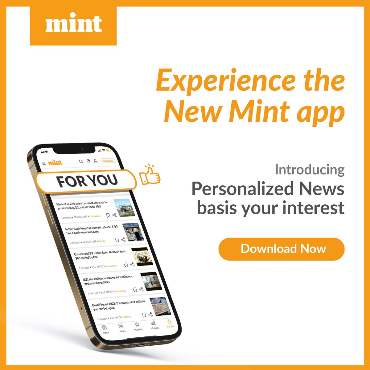 livemint's tweet photo. Tried out the new Mint app yet? Now read the news YOU want with our personalized news feed. Download Mint - https://t.co/KmbJves9wW

#Mint #MintApp #NewLaunch #ExploreMint https://t.co/momCMrxKA3