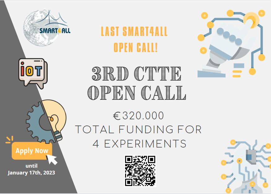 FastTrackVC's tweet image. 📣 The 3rd and final #CTTE Open Call of @Smart_4All is now open!
🦾 Are you developing novel #CLEC, #CPS, #IoT for wider markets❓
📍Are you based in an SEE country or Ukraine❓
✍️ Apply by 17 January👉 bit.ly/3SsAgKU
Find out more👉 bit.ly/3FfRmJ0