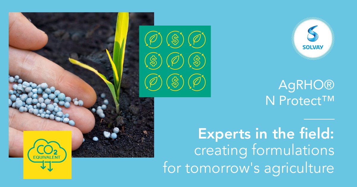 Solvay (@SolvayGroup) on Twitter photo 2022-10-27 11:00:01 Only a fraction of nitrogen in conventional #fertilizers actually gets absorbed by the plant. AgRHO® N Protect™ improves absorption and reduces nitrogen loss to protect both your investment and the environment. Learn more: bit.ly/3edUUjR Only a fraction of nitrogen in conventional #fertilizers actually gets absorbed by the plant. AgRHO® N Protect™ improves absorption and reduces nitrogen loss to protect both your investment and the environment. Learn more: bit.ly/3edUUjR