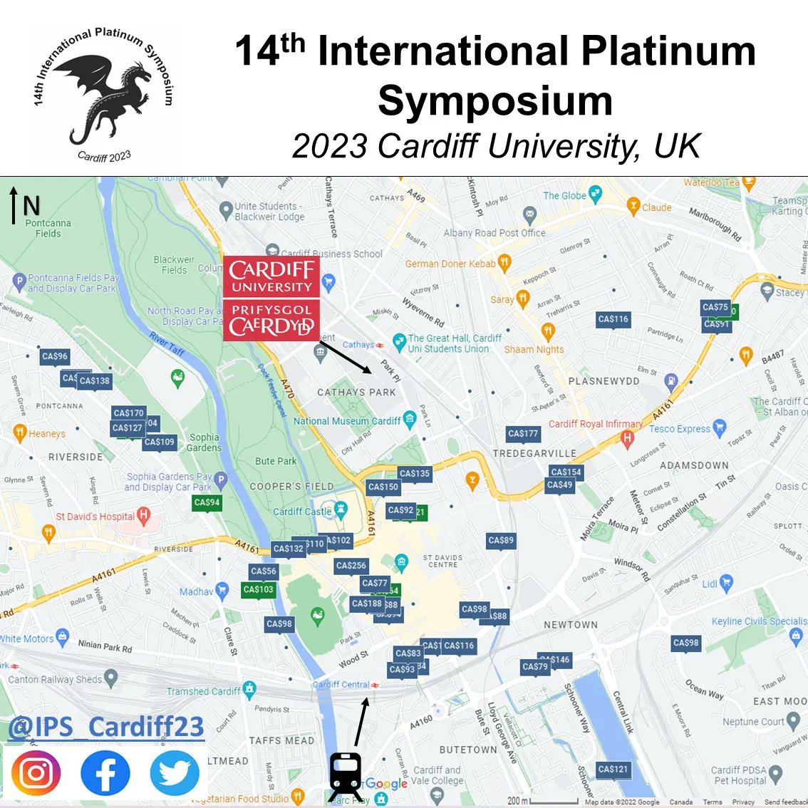 📢 ACCOMMODATION 📢 Cardiff has lots of hotel/airbnb options ranging from ~ £50 to £200 per night. Cardiff will host another conference during our own, so book early to avoid disappointment! Note Cardiff Central (train arrivals) and Sophia Gardens (coach arrivals).