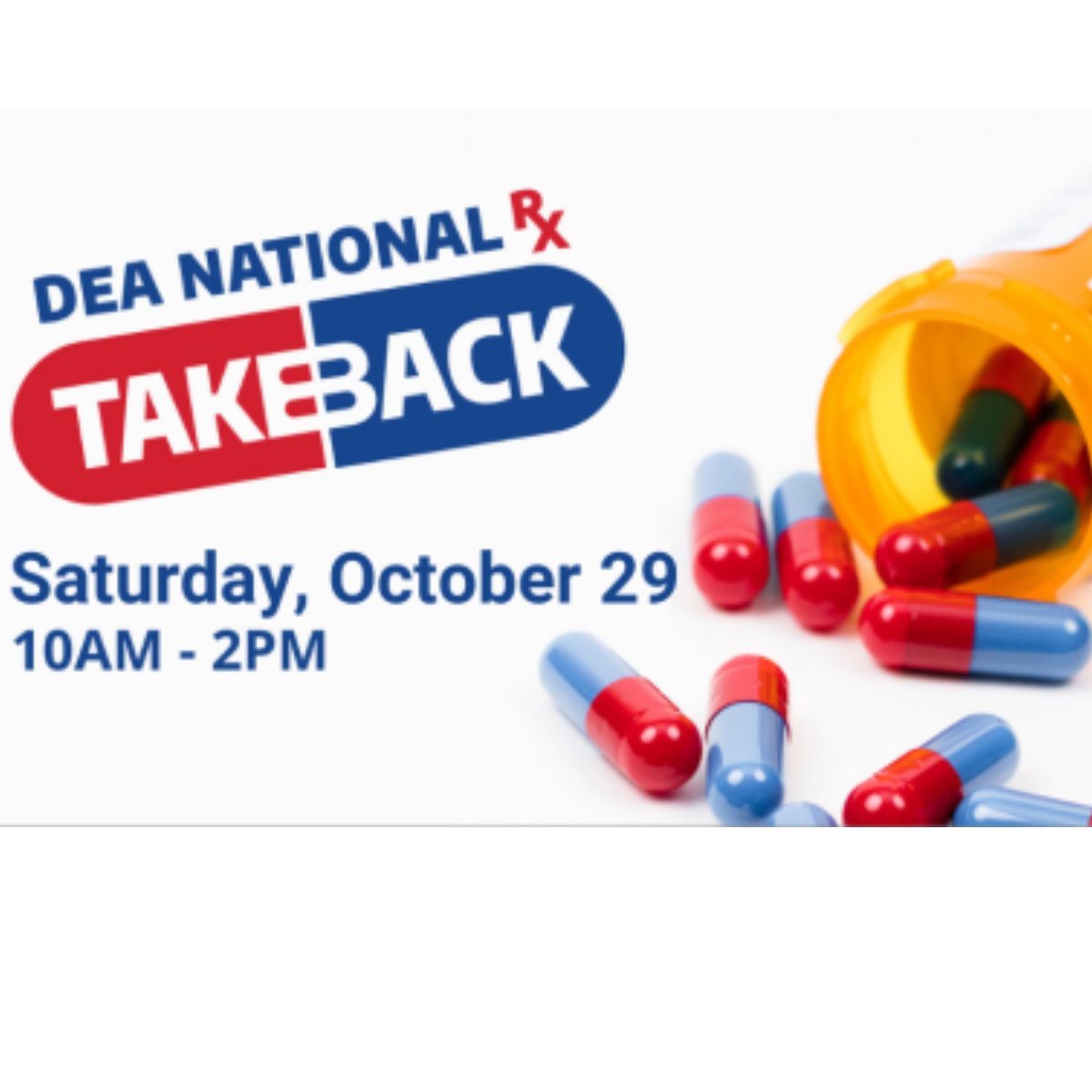 Consana2's tweet photo. DEA’s National Prescription Drug Take Back Day reflects DEA’s commitment to Americans’ safety and health, encouraging the public to remove unneeded medications from their homes as a measure of preventing medication misuse and opioid addiction from ever starting. https://t.co/6K6dzwYj9V