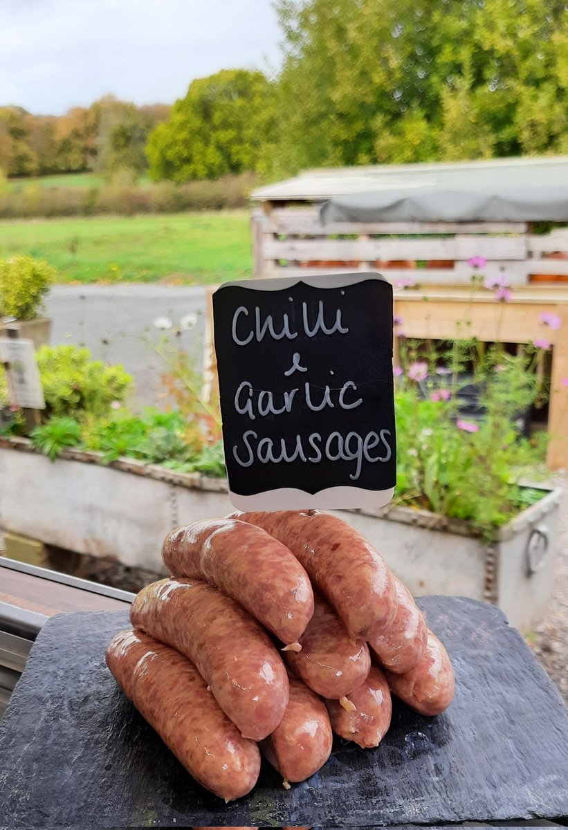 Sausage of the week - Home reared Chilli & Garlic. A belly warming kick of chilli 🌶 Available until Sunday! #chilli #homegrown #homereared #farmshop #chilterns #supportlocal