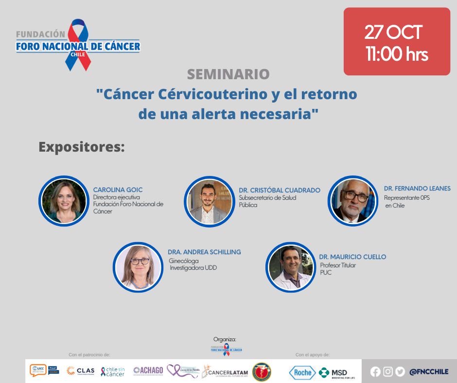 🚨"Cada 2 minuto muere una paciente con cáncer cervicouterino en el mundo". HOY a las 11am te esperamos al seminario: “Cáncer #Cervicouterino y el retorno de una alerta necesaria”.

👉Inscríbete my.mtr.cool/khfkzomnty

🎥Transmitiremos en IG y Facebook. Búscanos como @fncchile