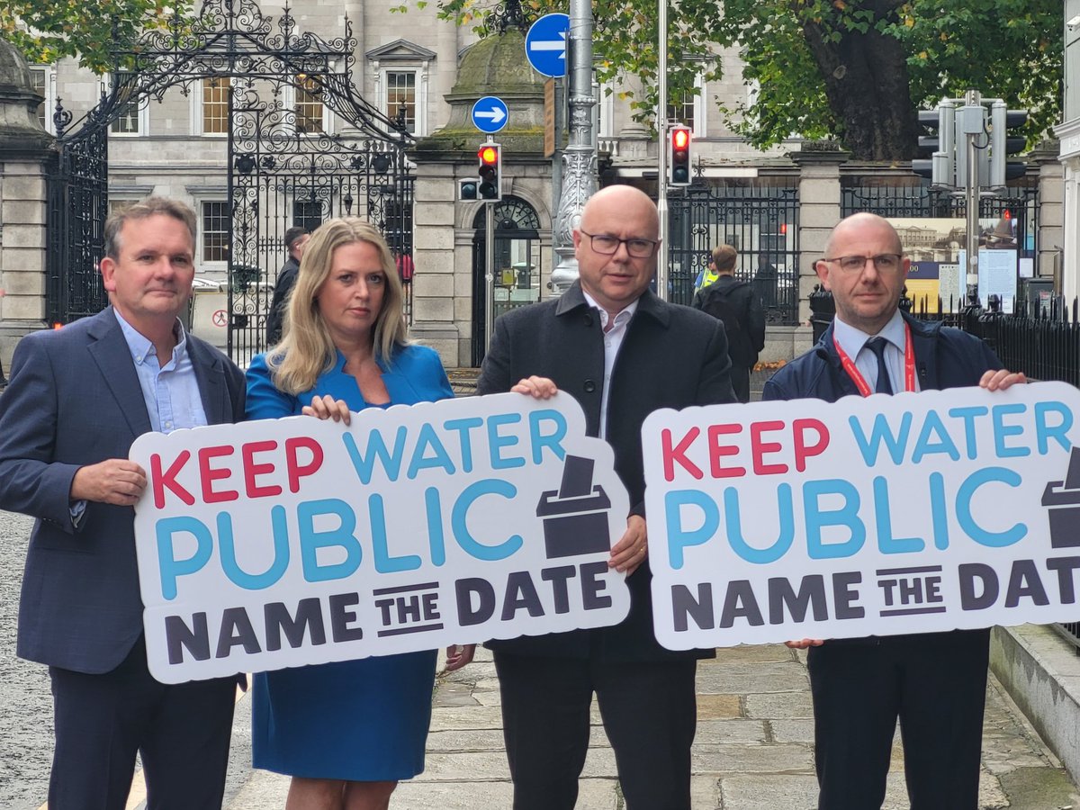 'Keep water in public ownership, #NameTheDate for the referendum, and recognise the international solidarity needed when it comes to water' - @kcallinan50 There is broad based support for the campaign and the government need to honour the commitment they made on this referendum
