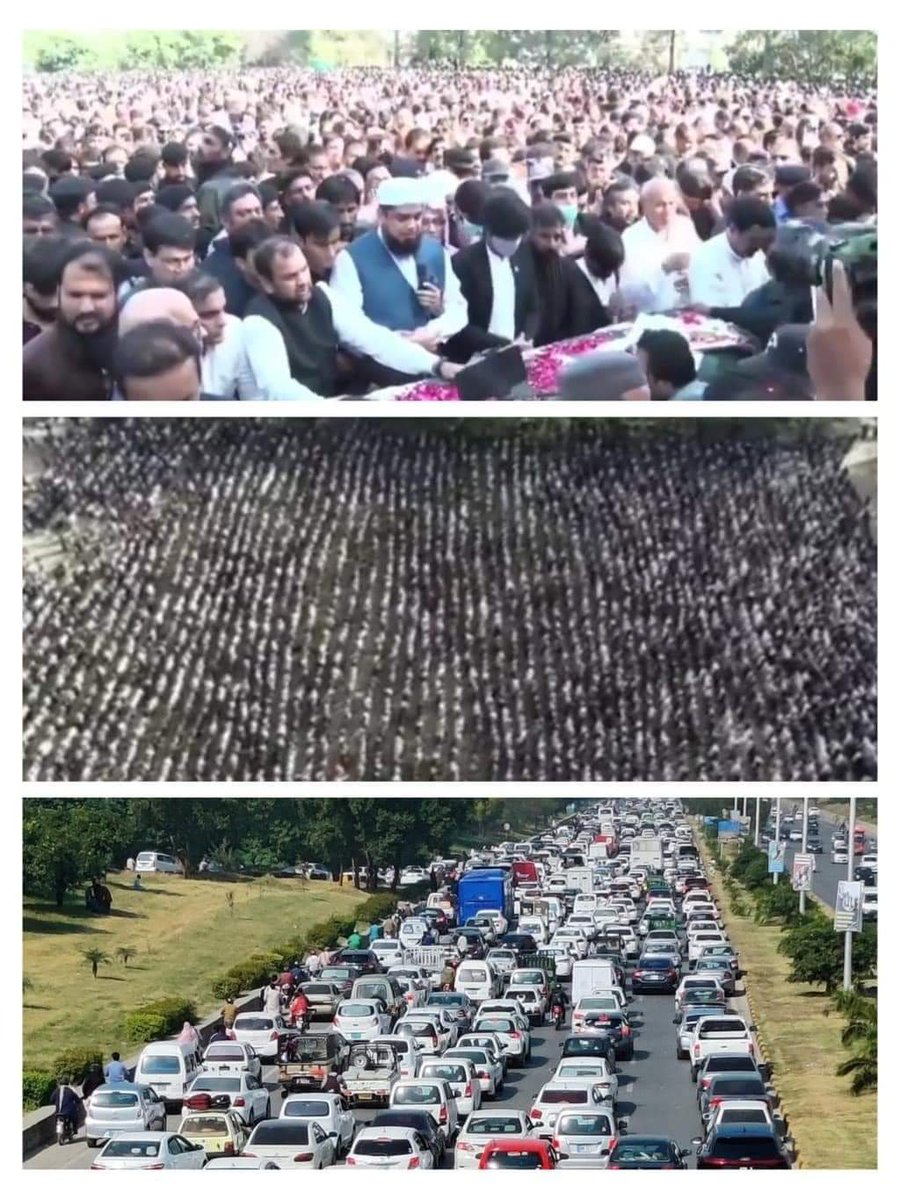 SHAZIAM07612810's tweet photo. پاکستانی صحافت کی تاریخ کا سب سے بڑا جنازہ، جس نے بھی خالق پر بھروسہ رکھا، اسے خلقِ خدا نے ماتھے کا جھومر بنایا ہے... الوداع ارشد شریف 💔💔 https://t.co/GkRzqwZzwv