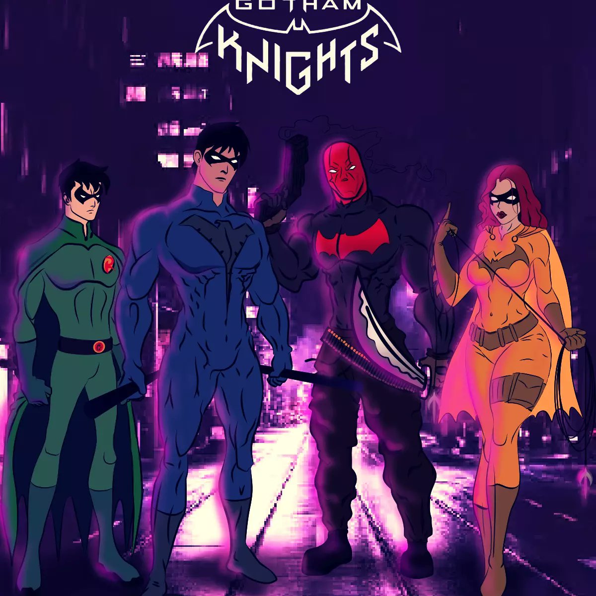 MokArts's tweet photo. #GothamKnights #illustration https://t.co/tVhAxIaXCF