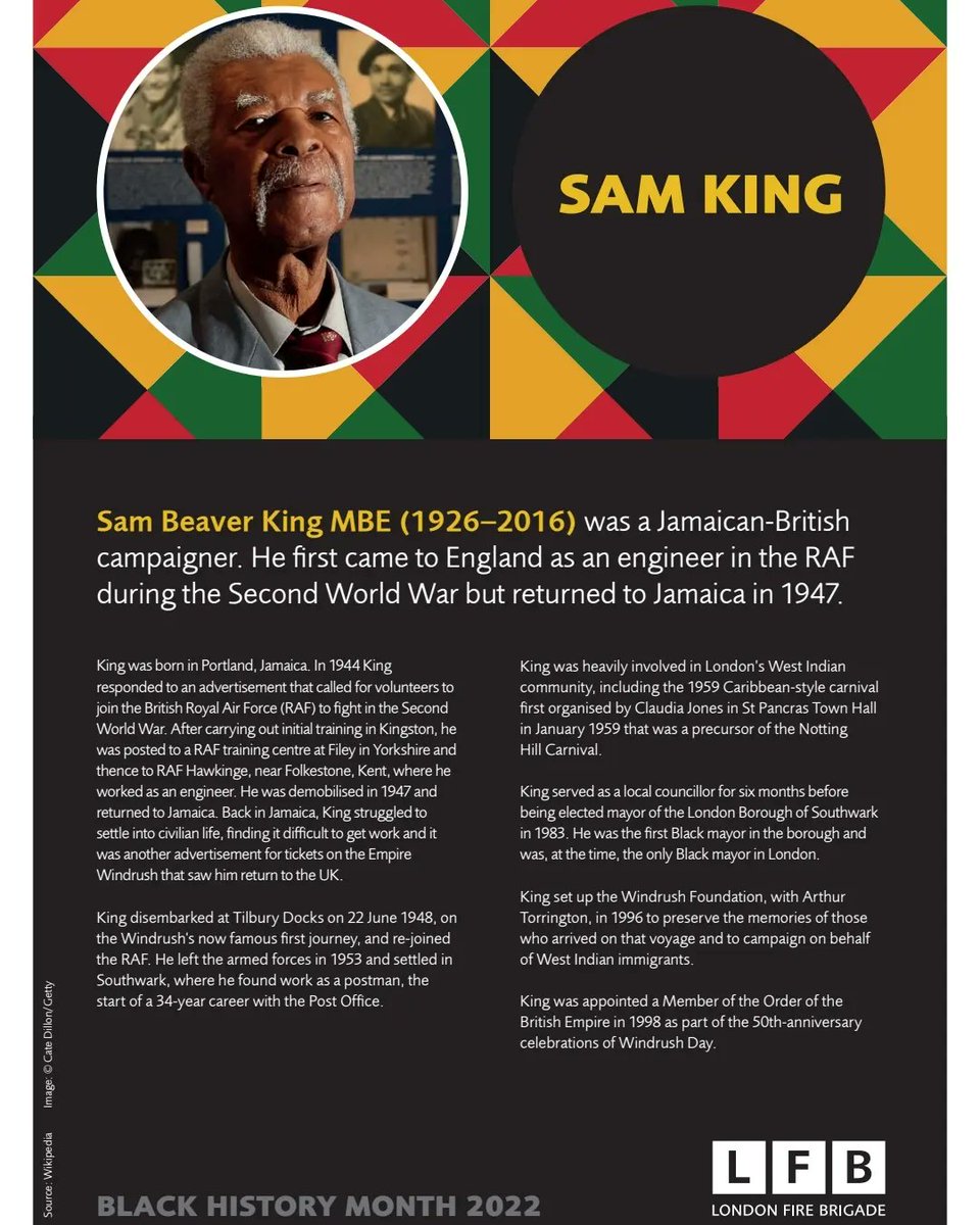 FBU_BEMM's tweet photo. Did you know......
#blackhistorymonth #blackhistory #fbu #activists #blacklivesmatter #blackexcellence #bemm #firefighters #fireservice #Solidarity https://t.co/rwzXpEsVAT