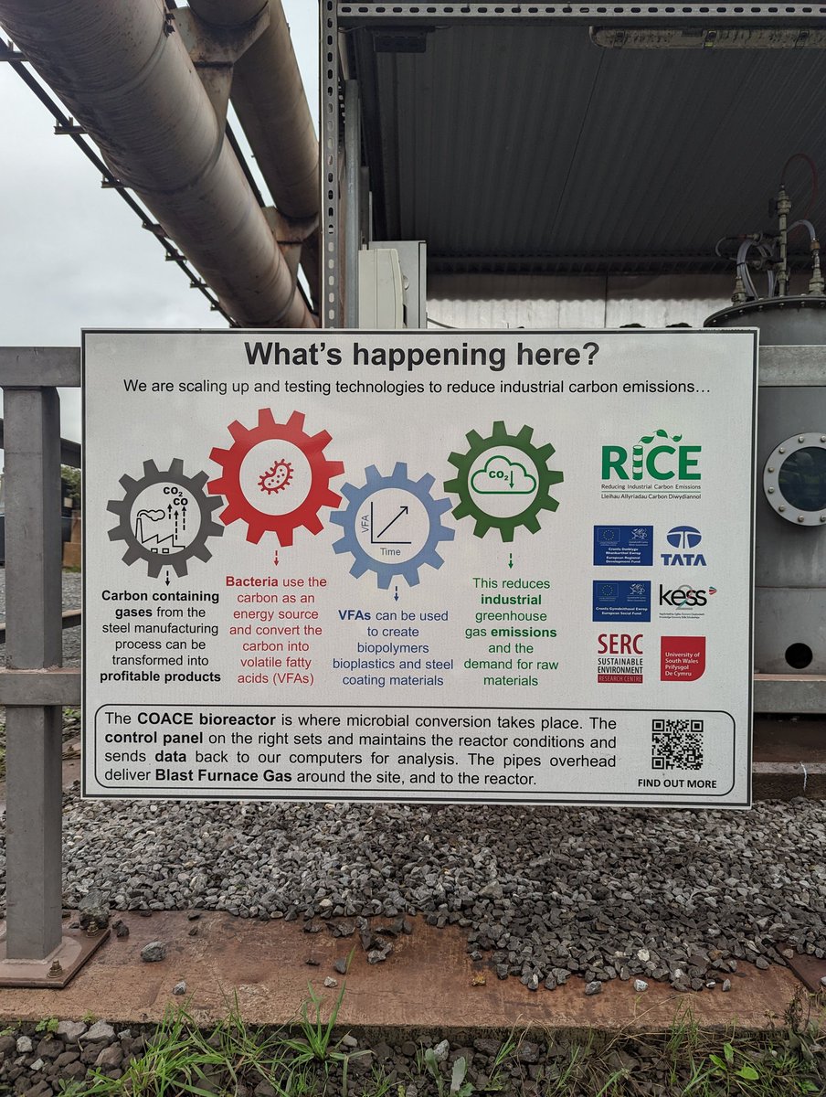 DrRJJo's tweet photo. Today we're demonstrating @USW_SERC's #COACE bioreactor to academics from @imperialcollege at @TataSteelUK Port Talbot. Here's @ProfGuwy giving an impromptu lecture on work so far and next steps. https://t.co/aomV9s8Cqm