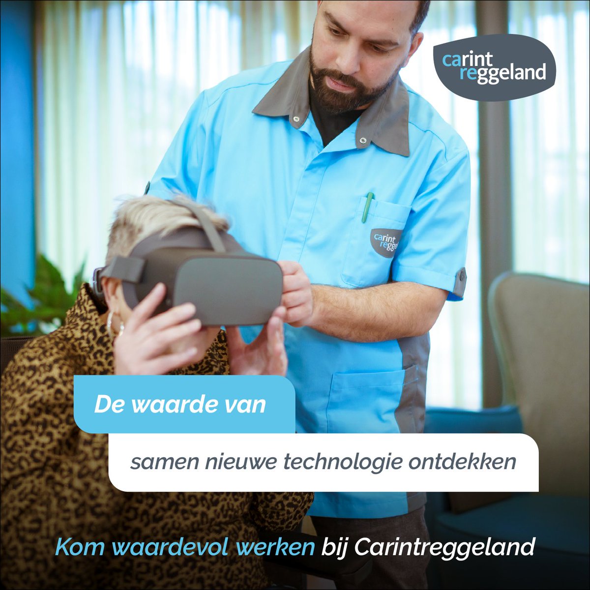 Carintreggeland loopt voorop in het toepassen van nieuwe zorgtechnologie. Van slimme steunkousaantrekkers tot handige apps voor beeldzorg. Samen kunnen we het leven van onze cliënten makkelijker maken. Wil jij ook waardevol werken? Ga dan naar werkenbijcarintreggeland.nl.