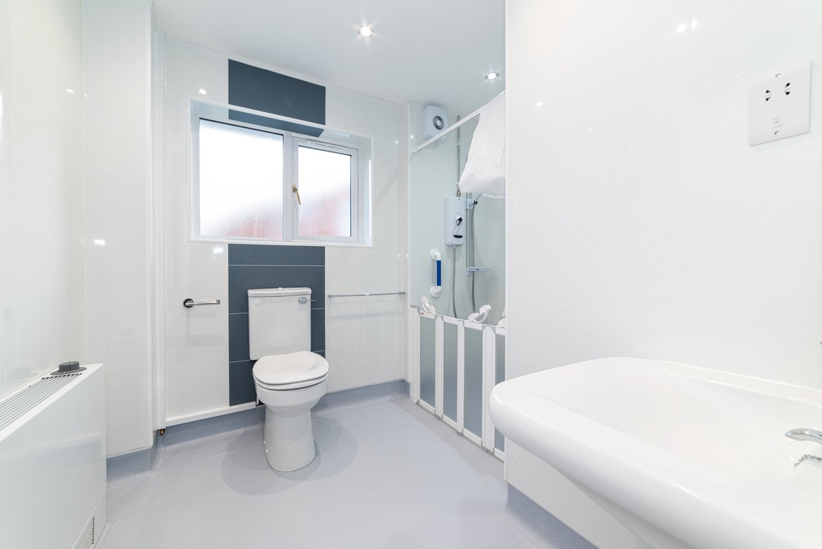 FirstChoiceHA's tweet photo. Our new Flintshire property, home to 4 tenants, is tailored to help them live more independently. 
Wheelchair access, solar panels, bespoke bathrooms and a refurbished shed. This could not have been possible without @FlintshireCC TG Williams Builders  and @d2architects 
Diolch! https://t.co/GNGRr9xTnn