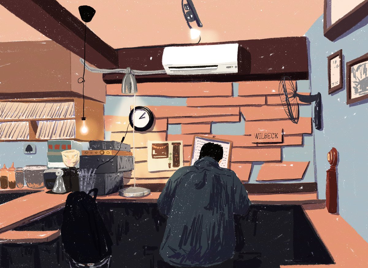 Yeoni_heallust's tweet photo. 공적인 공간인 동시에 사적인 공간. 카페 풍경.

#illustration #drawing #painting #digitalpainting #cafe #cafedrawing https://t.co/XjRmQWQqRP