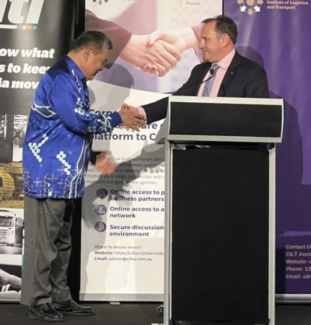PaulSainthouse's tweet photo. So as I look back on a superb few days in Perth WA at the @cilt_global Conference, there were many highlights, but one of the most memorable was to award @radzakmalek an Honorary Fellowship of the Institute - the highest accolade available and well deserved. Congrats Radzak! https://t.co/a68tKKLIea