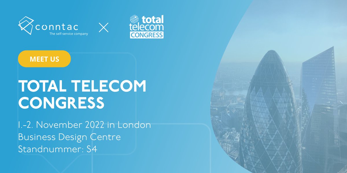 conntac_net's tweet photo. Nehmen Sie nächste Woche auch am @totaltelecom Congress in London teil? Dann lassen Sie uns miteinander über Innovationen in der Telekommunikationsbranche sprechen. Vereinbaren Sie ein Treffen mit uns oder besuchen Sie uns an unserem Stand! https://t.co/KRoghlPu3n
#telco https://t.co/tEJgsCHKI9