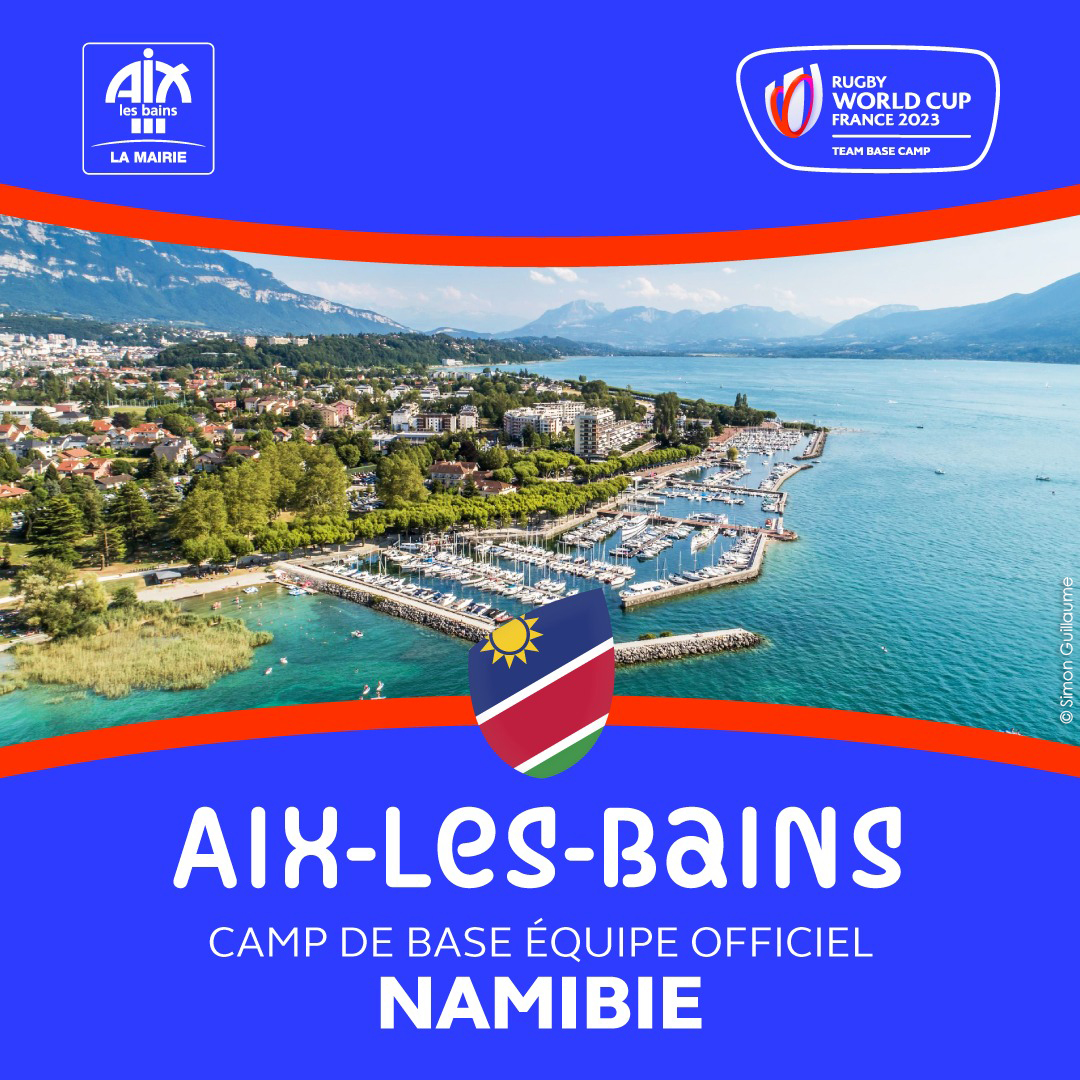 Renaud BERETTI vient d’être informé officiellement par le Comité de la Rugby World Cup que la ville d’Aix-les-Bains avait été retenue comme camp de base de la sélection namibienne pour la Coupe du monde de rugby qui se déroulera en France à l’automne 2023. aixlesbains.fr/Sports/Actuali…