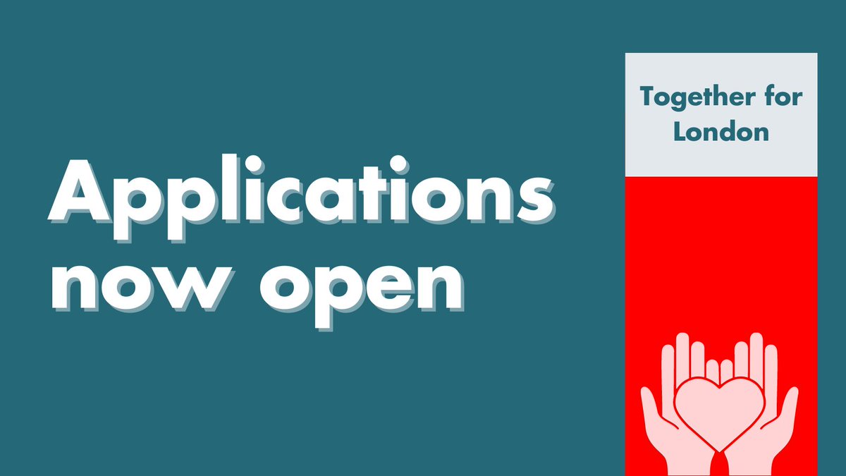 Applications for the #TogetherForLondon fund are now open 👐

Emergency grants of up to £10,000 are available to charities directly responding to the #CostOfLivingCrisis and prioritising those disproportionately impacted by it.

Apply here 👉 londoncf.org.uk/grants/togethe…