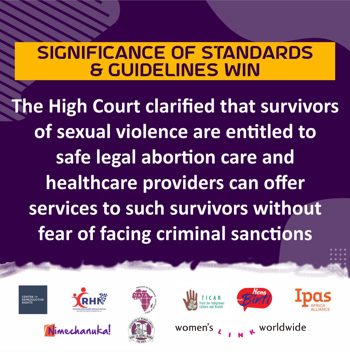 The MoH should uphold the High Court's decision and ensure healthcare providers execute this duty without fear of facing criminal sanctions . #DefendHerRightsKe