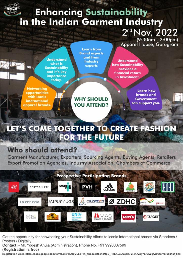 aepcindia's tweet photo. Apparel Export Promotion Council announces a grand launch of Apparel Industry Sustainability Initiative (AISA) 2022-23.
Free register Now: https://t.co/WMNyt6zxjb
@TexMinIndia @FashionforGood
#AISA #SustainableFashion #fashion #apparel #garment #convlave https://t.co/feWEkgayg2
