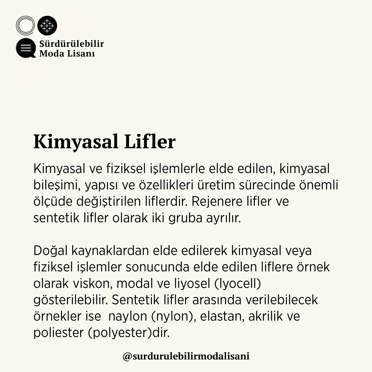 “Kimyasal Lifler” hakkında daha detaylı bilgi için:
surdurulebilirmodalisani.com/kimyasallifler
#aslındaneyigiyiyoruz #önceyeryüzü #altdönüşüm #doğallifler #geridönüşüm #tekstillifi