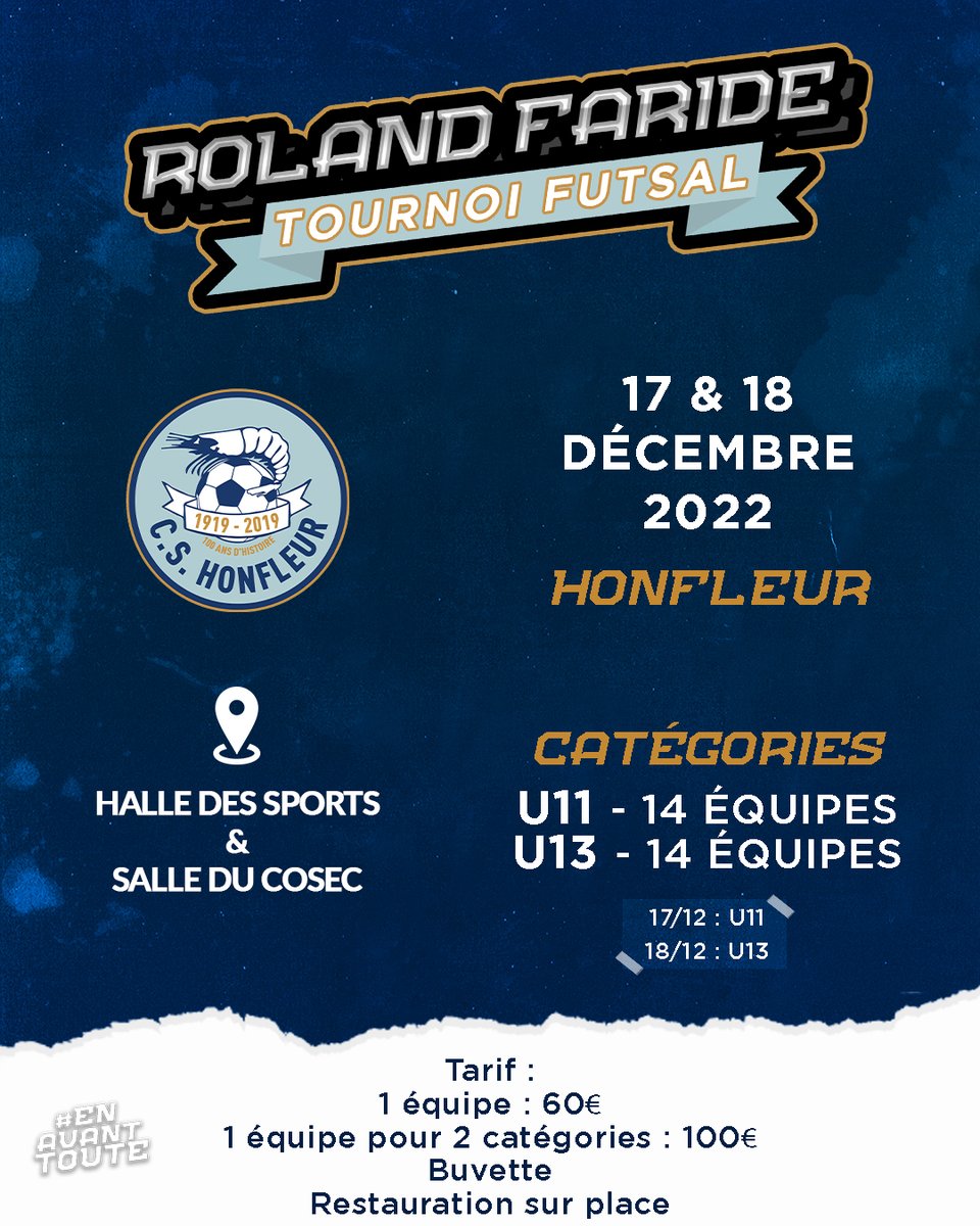 CSHonfleur's tweet photo. 🔵 𝗧𝗢𝗨𝗥𝗡𝗢𝗜 𝗙𝗨𝗧𝗦𝗔𝗟 𝗨𝟭𝟭 / 𝗨𝟭𝟯 ⚪️

Le tournoi futsal 𝐑𝐨𝐥𝐚𝐧𝐝 𝐅𝐚𝐫𝐢𝐝𝐞 est de retour ! 😎

📆 𝐒𝐚𝐦𝐞𝐝𝐢 𝟏𝟕 𝐃𝐞́𝐜𝐞𝐦𝐛𝐫𝐞 𝟐𝟎𝟐𝟐 - 𝗨𝟭𝟭
📆 𝐃𝐢𝐦𝐚𝐧𝐜𝐡𝐞 𝟏𝟖 𝐃𝐞́𝐜𝐞𝐦𝐛𝐫𝐞 𝟐𝟎𝟐𝟐 - 𝗨𝟭𝟯

📲 𝗜𝗻𝘀𝗰𝗿𝗶𝗽𝘁𝗶𝗼𝗻 : 06.01.04.54.97 https://t.co/5OPz9AA80Y