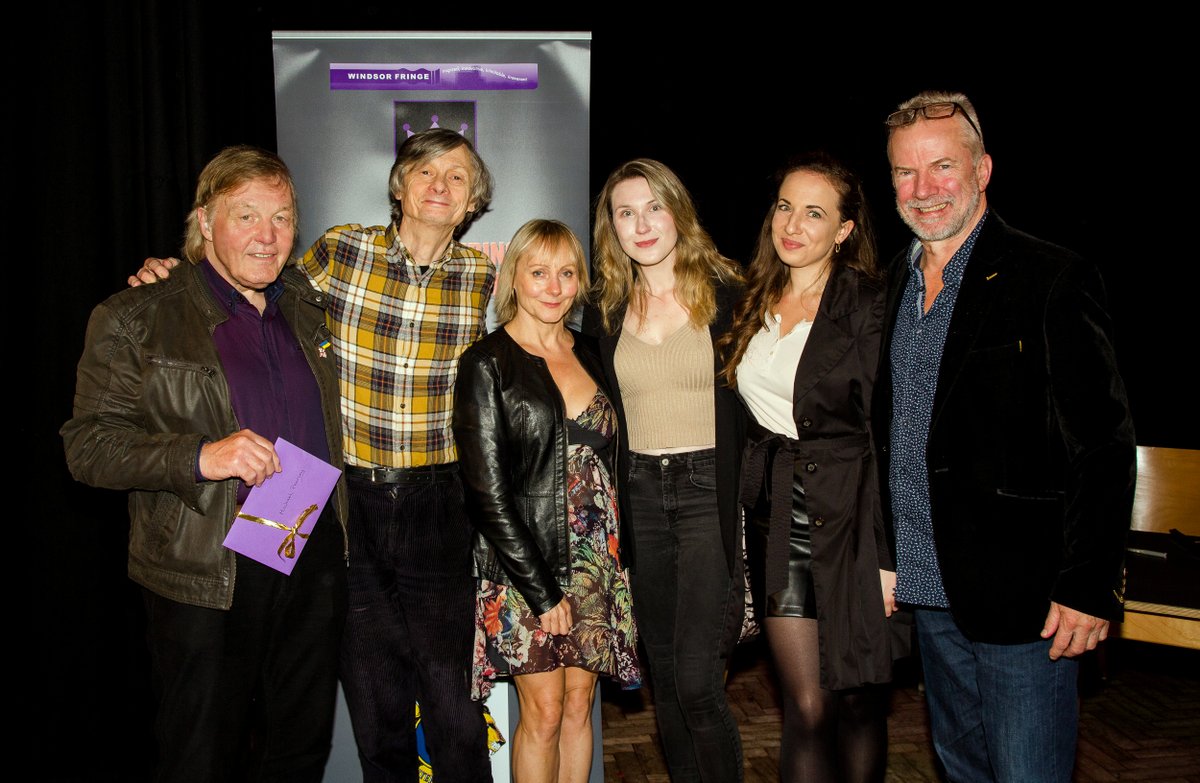 MikeTheWrite's tweet image. I have to be content being one of three scripts selected from 193 entries worldwide. Beaten by 'Black Forrest'. But I was IN THE FINAL of the Branagh Drama Awards - f***ing ACE! Next year number one! Watch this space. windsorfringe.co.uk/dramawritingaw… (Me with other writers and my cast)