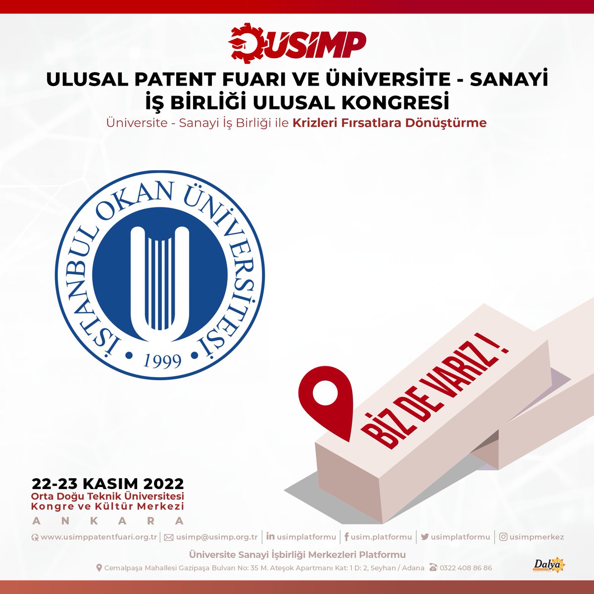 Intech-Cub (@cubintech) on Twitter photo ÜSİMP ULUSAL PATENT FUARI VE ÜNİVERSİTE SANAYİ İŞBİRLİĞİ ULUSAL KONGRESİ 2022' de yer alacak olmaktan memnuniyet duyuyoruz! 
#UPF'22 ÜSİMP ULUSAL PATENT FUARI VE ÜNİVERSİTE SANAYİ İŞBİRLİĞİ ULUSAL KONGRESİ 2022' de yer alacak olmaktan memnuniyet duyuyoruz! 
#UPF'22