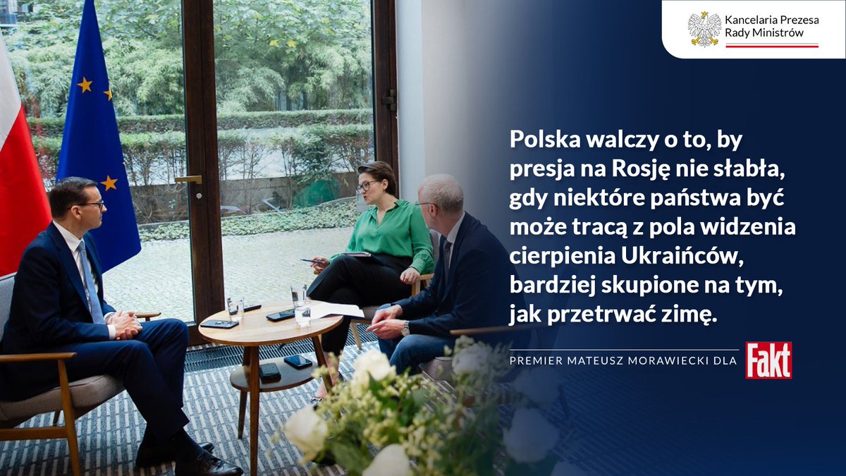 📰 Premier @MorawieckiM w wywiadzie dla @FAKT24PL: Polska walczy o to, by presja na Rosję nie słabła. Więcej ➡️ fakt.pl/polityka/putin…