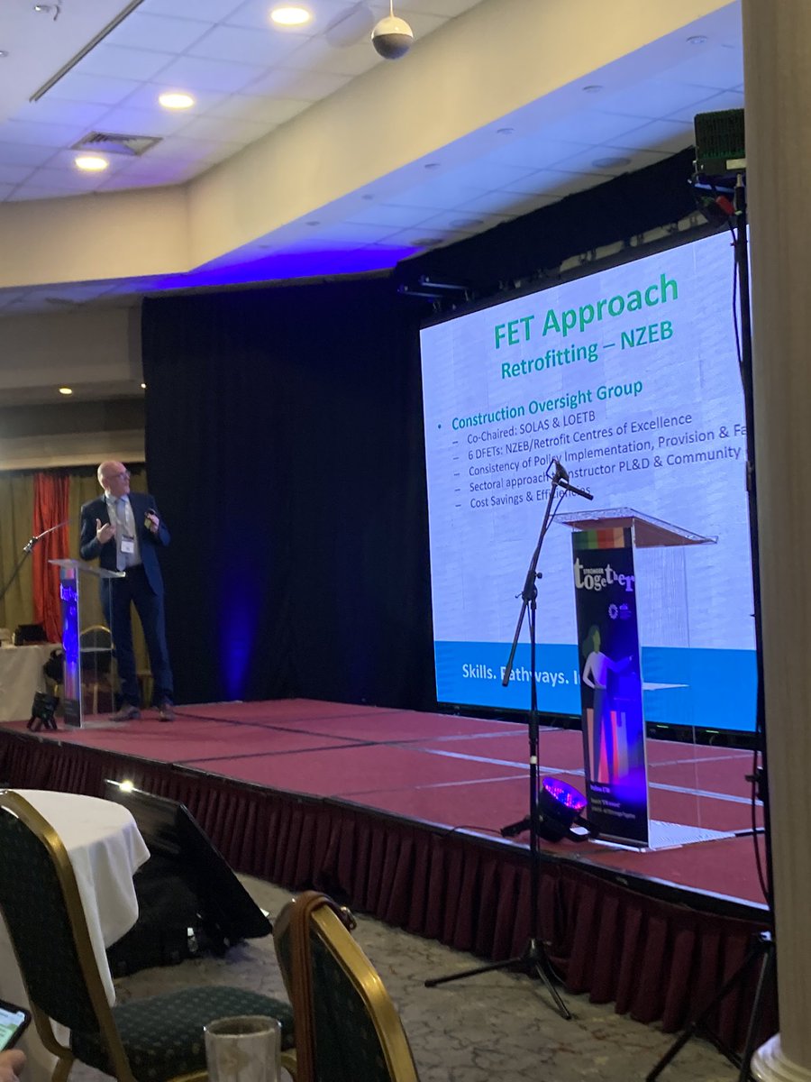 andrewbrownlee7's tweet photo. Paul Patton @LimClareETB talking about importance of whole of sector approach to meeting NZEB/retrofitting skills needs with Limerick 1 of 6 centres of excellence &amp; new courses being developed to meet evolving needs #ETBStrongerTogether https://t.co/GI0IjoUbR9