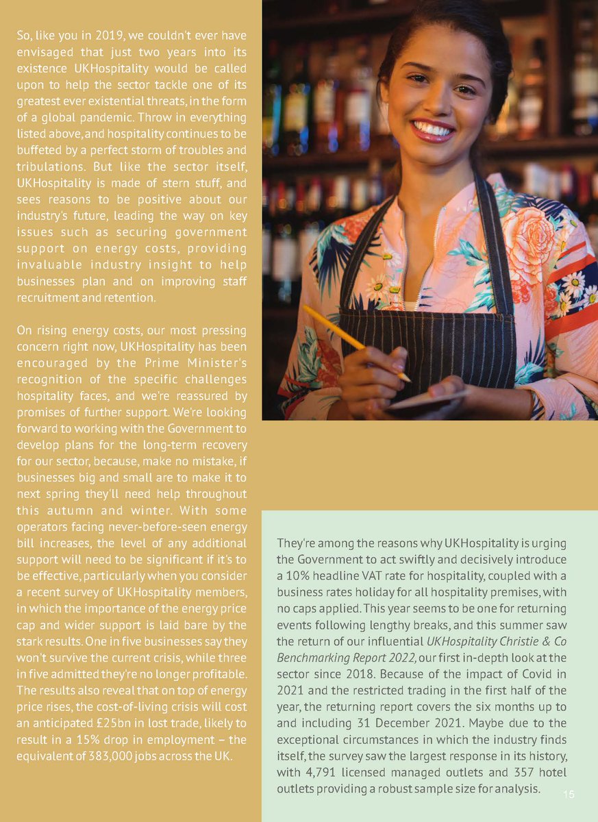 thebbca's tweet photo. A great piece on UK hospitality contributed by @UKHospKate for our commemorative annual dinner publication. An insightful and informative must-read for anyone working in the hospitality sector.  
#thebbca #bbca22 #ukhospitality #hospitality #catering #industryanalysis https://t.co/akQUM90hDG