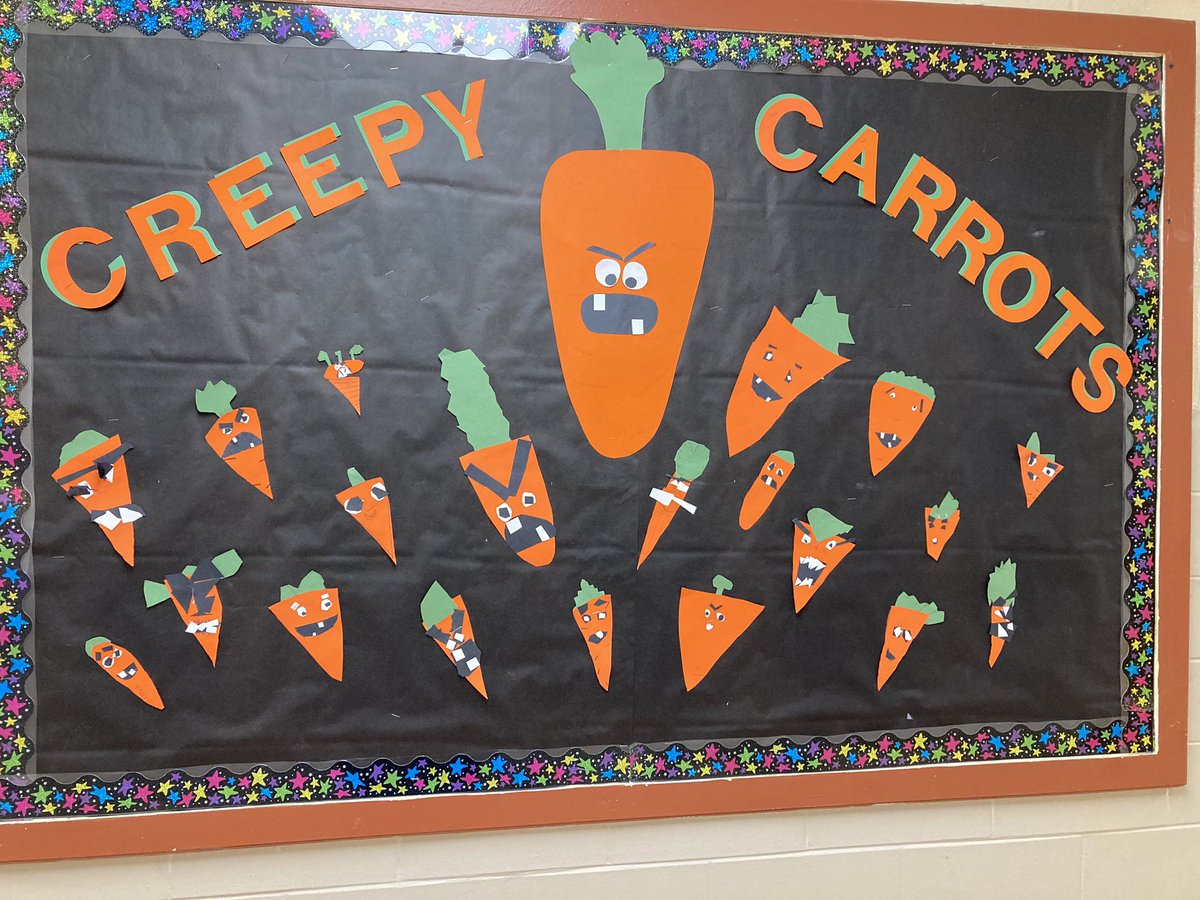 Getting into the #HalloweenSpirit by reading @areynoldsbooks #CreepyCarrots and identifying the characters and character traits #TogetherWeCan #WEareCHPS