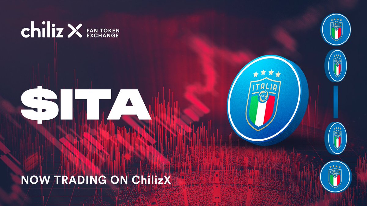 📢 The @Azzurri $ITA Fan Token is now trading on Chiliz𝐗 Trade $ITA now 👉 bit.ly/TradeITA $ITA ⚡️ $CHZ