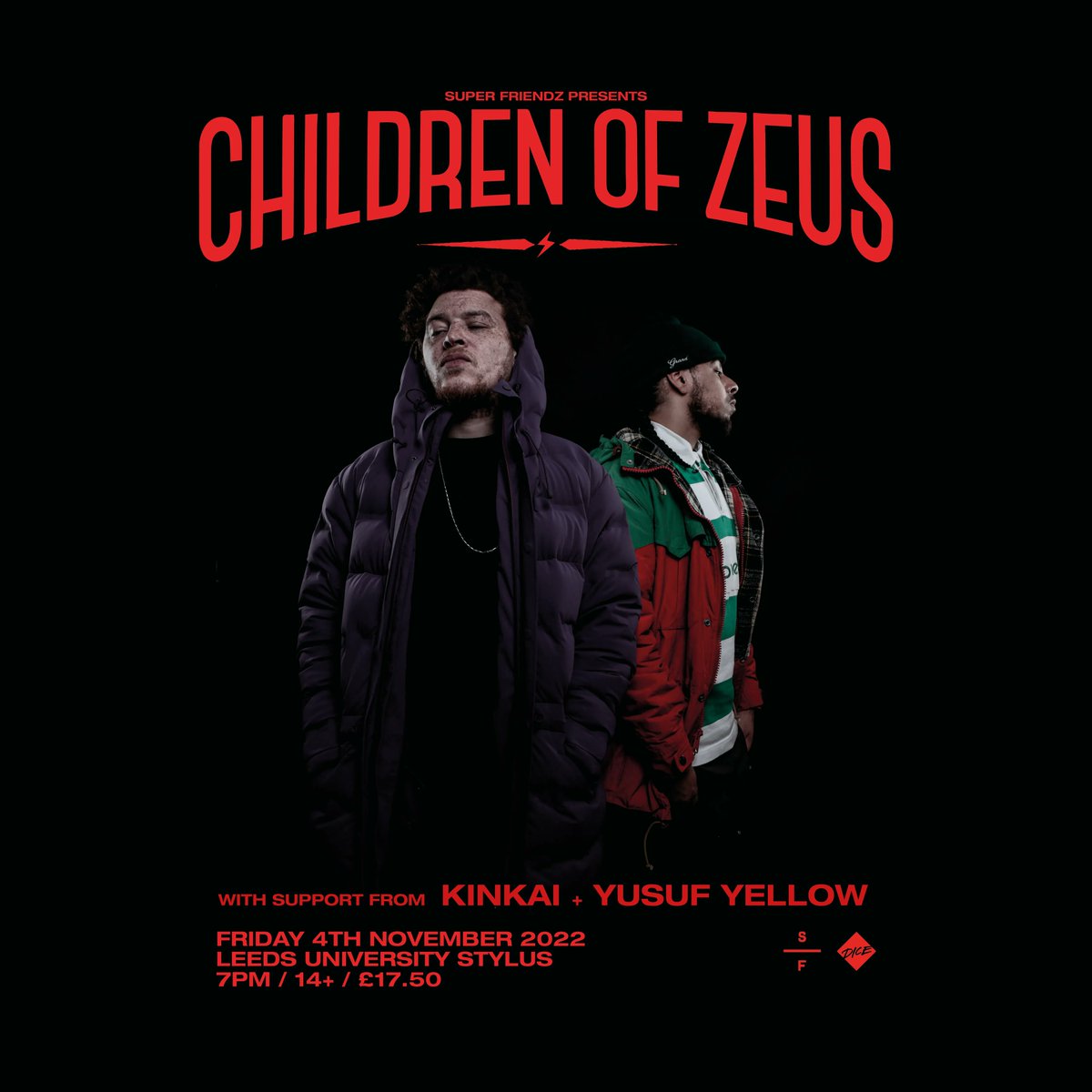 Next week, our good friends @ChildrenOfZeus touch down in Leeds when they play at @leedsunievents on Fri 4th November. Over the moon to announce joining them on the night is @kinkaimcr as well as local hero @yusurfyellow on support duties. 🎟 buff.ly/3sy1Coj