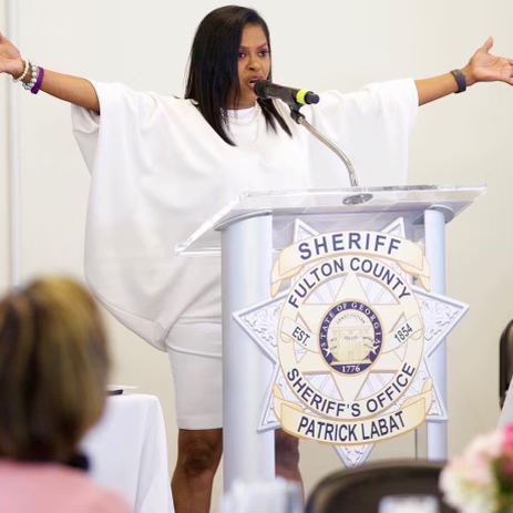stukesllc's tweet photo. #TBT. @AlfredaStukes on Palm Sunday 2021, praising God and closing out Women's History Month as the Mistress of Ceremony for Fulton County Sheriff's Office; the Honorable Sheriff Patrick “Pat” Labat. #stukesllc #fultoncounty #mistressofceremonies #womenshistorymonth https://t.co/h3KZLanGPZ