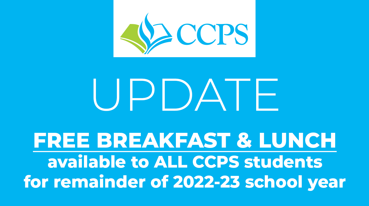 FREE breakfast & lunch will be available to ALL CCPS students for the remainder of the 22-23 school year. Unless student purchases snack items, lunch balances will not be charged. Adult meals will continue at their respective prices. For more, visit collierschools.com/nutrition.
