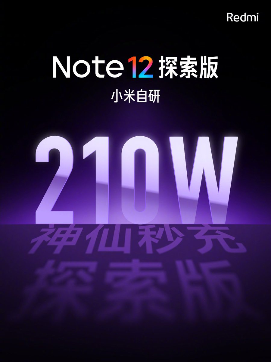 Raman_Singh8's tweet photo. Redmi Note 12 Exploration Edition Xiaomi's self-developed 210W fairy second charge is fully charged
in only 9 minutes.
#RedmiNote12DiscoveryEdition #RedmiNote12ExplorationEdition https://t.co/JJD58RZMcc