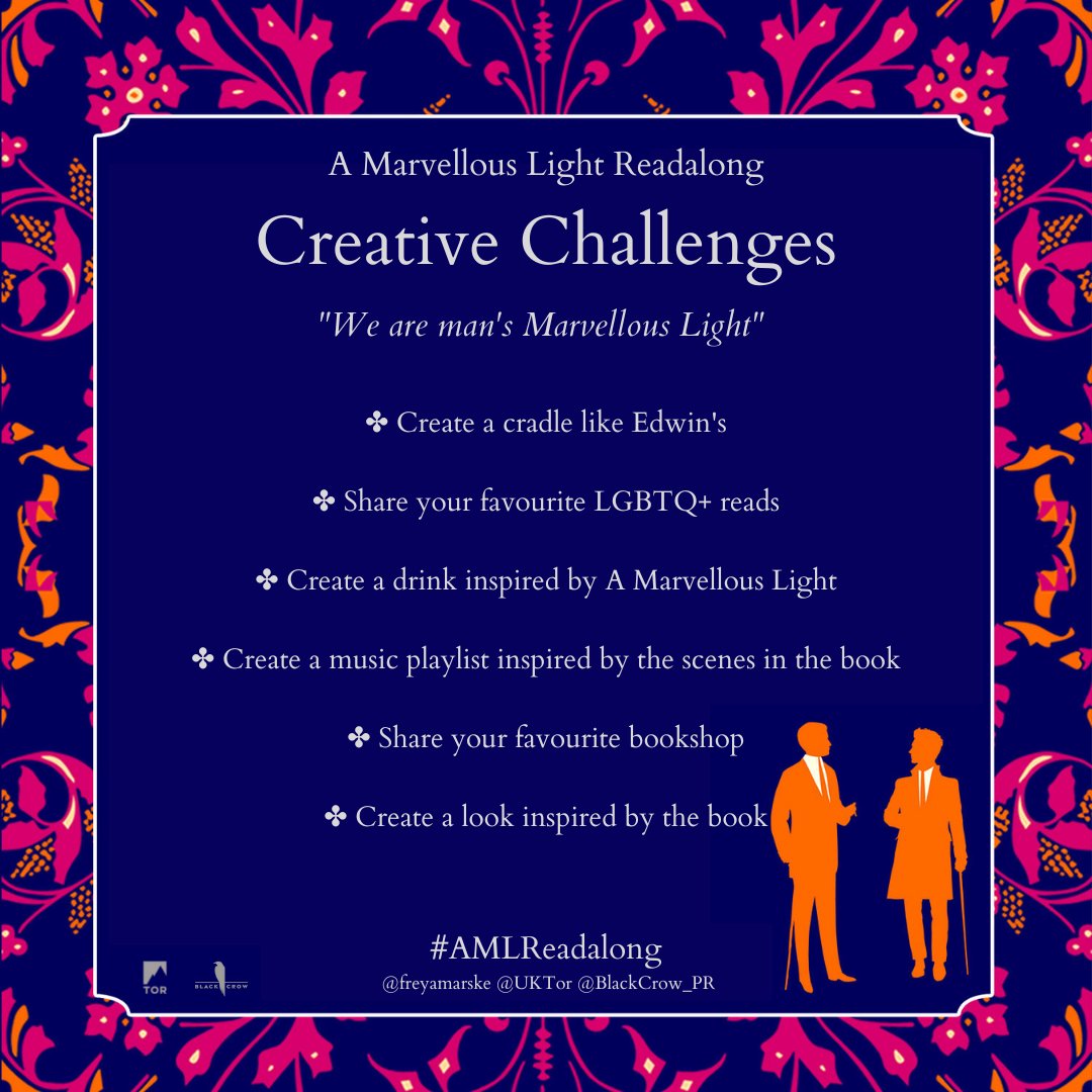 BlackCrow_PR's tweet photo. As we read and discuss each section of the book there will also be a number of creative challenges to get involved in 👇 with prizes to be won for each challenge.
To enter make sure you tag us in any of your challenge posts and use #AMLReadalong (UK/IRE only) https://t.co/rhKRXep3Fv