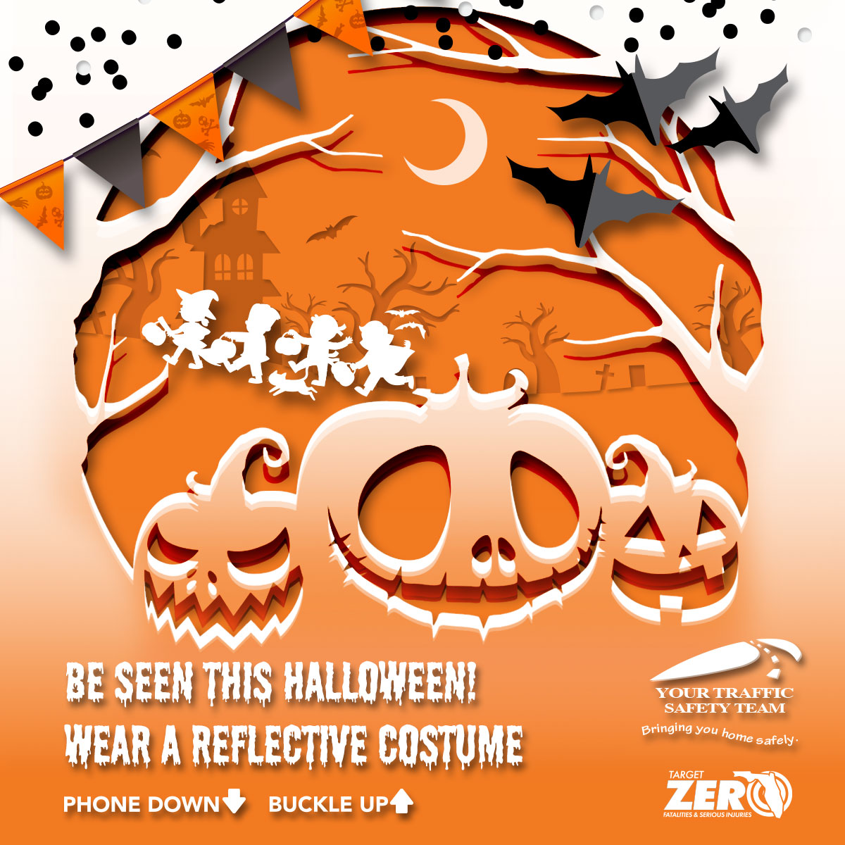trafficsafetyfl's tweet photo. Let's make Halloween both safe and fun! Be seen this Halloween! Wear a reflective costume! Don’t forget your flashlights and glowsticks!
https://t.co/v2mHTJdWhU #safetyforkids #pedestriansafety #happy #halloween #safety #trafficsafetyteam #community #trafficsafetyfl #TBT https://t.co/Cn5XVAtwaQ