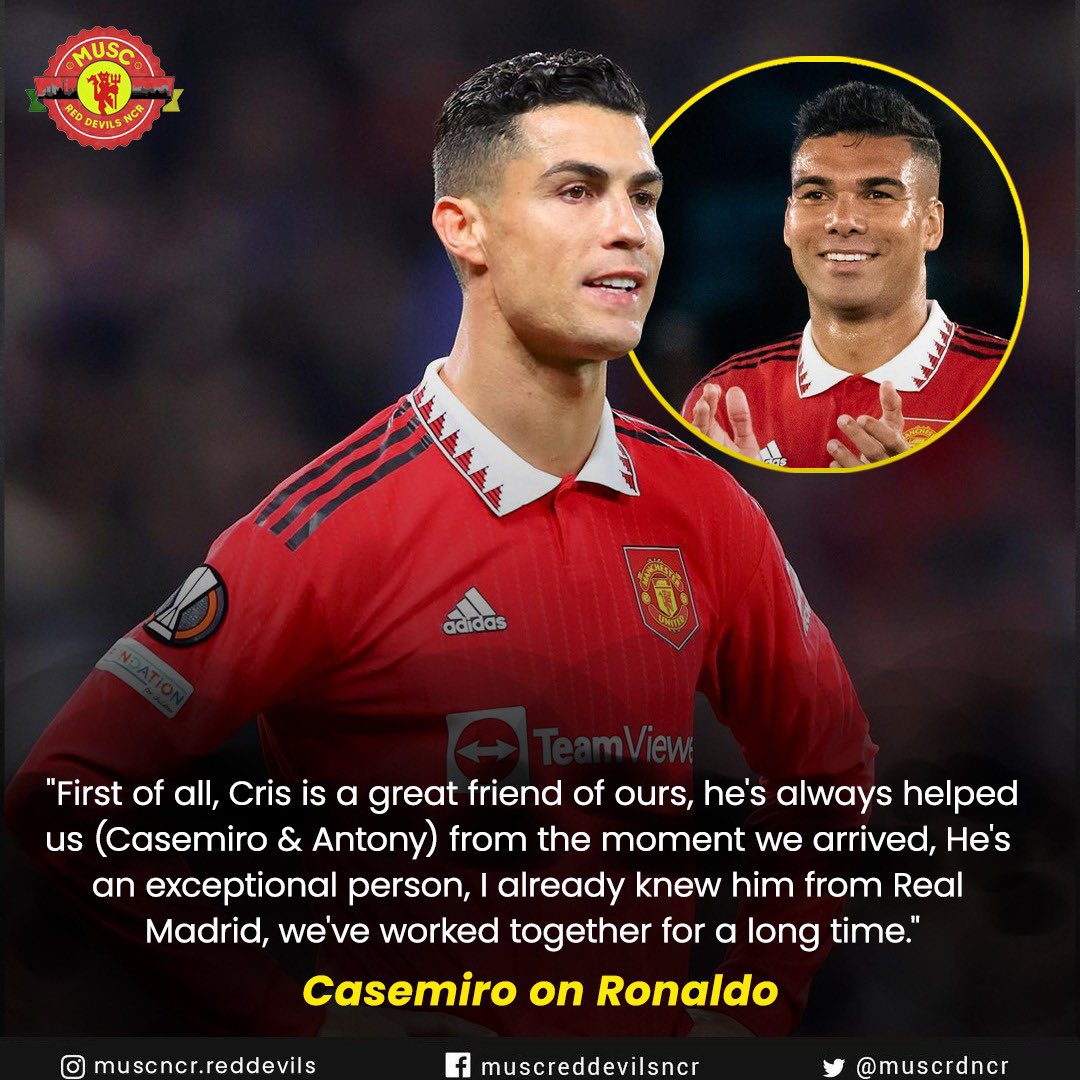 Casemiro on how Ronaldo helped him & Antony when they arrived to Manchester 🔥 Do you want to see more of Ronaldo & Casemiro together ? 💪🏻 #mufc #casemiro #CR7