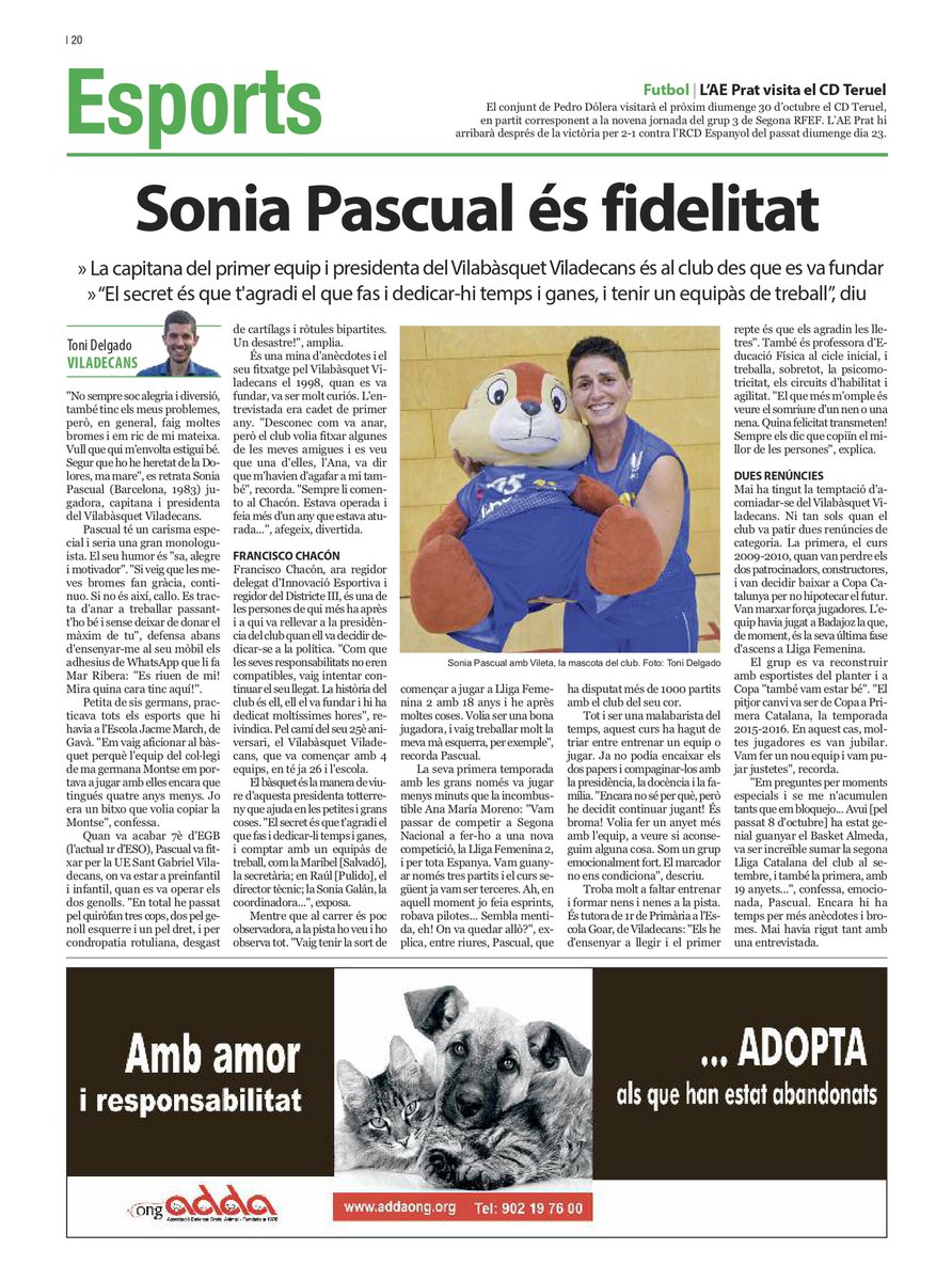 creixencoop's tweet photo. 👩‍🏫 Sonia Pascual, tutora de 1r de primària i professora d'educació física de cicle inicial, combina la seva feina a l'@escolagoar amb la presidència del @VilabasquetVila.

🏀 Porta 23 temporades al club i, alhora, és entrenadora i jugadora del primer equip. 

📰 Via @liniaxarxa👇 https://t.co/DelXgiZecS