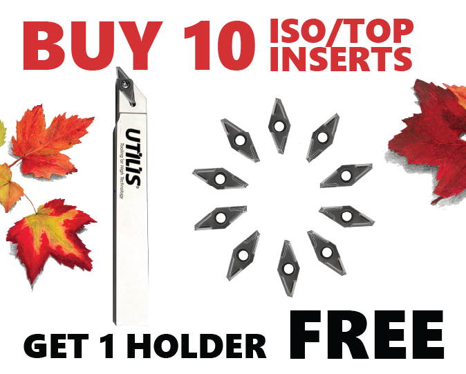 SwissType1's tweet photo. STARTING NEXT WEEK: Buy 10 of the same Utilis ISO or TOP series inserts and get one standard multidec holder for FREE during the month of November! Call 1-413-562-4800 or visit https://t.co/7z0FRPZCBc and use the promo code NOV2022-ISO/TOP to order. https://t.co/UYCuvLjCJ7