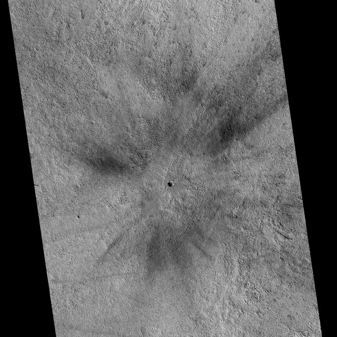 150 m diameter crater that was formed by a meteorite impact on Mars on Christmas eve 2021.