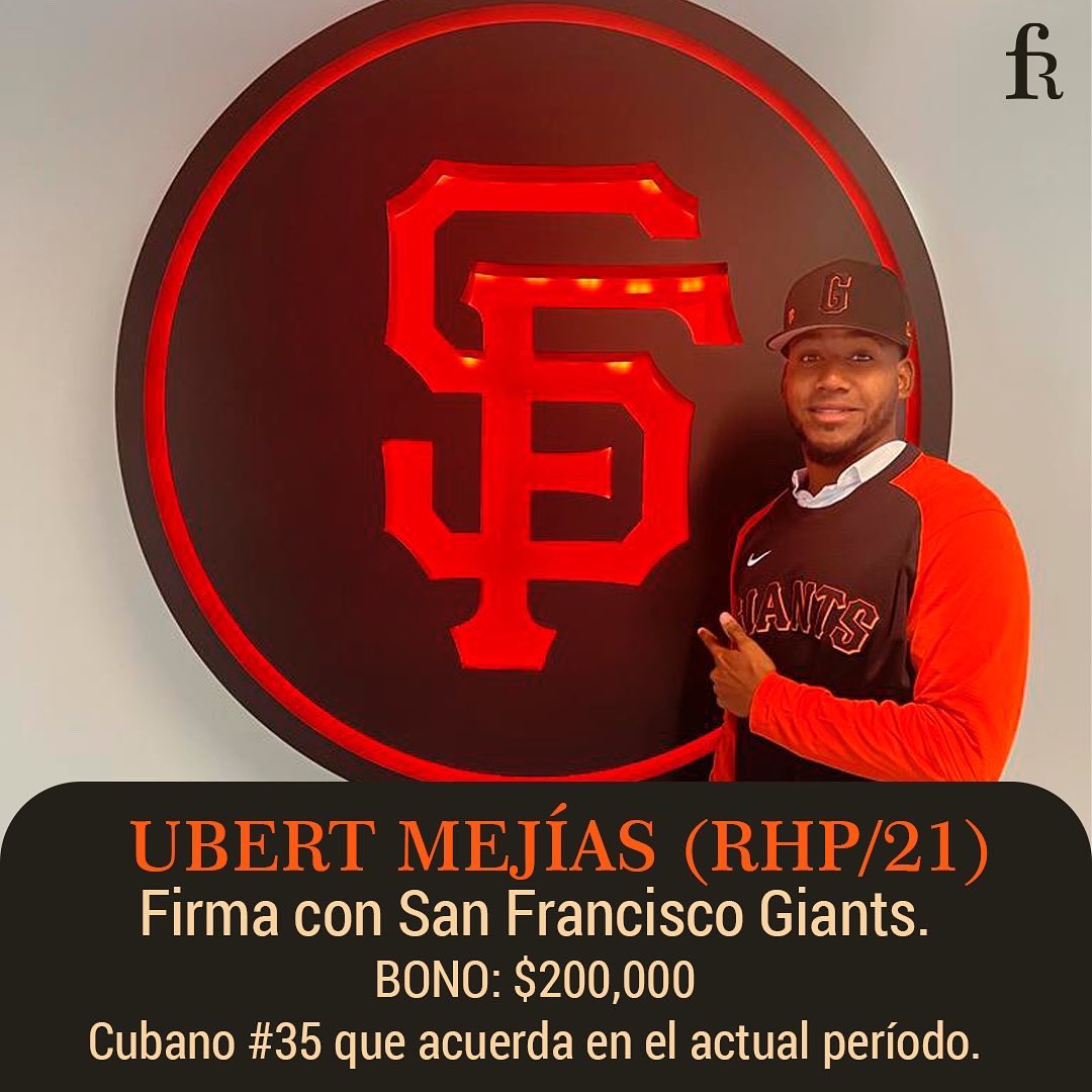 francysromeroFR's tweet image. Source: Cuban RHP Ubert Mejías (21) officially signed with the San Francisco Giants. Bonus deal: 200,000. 

He left the Cuba National team at the U-23 World Cup in Mexico (September 2021). 

Starter staff: FB (92-94), SL, CH, Sinker and cutter.