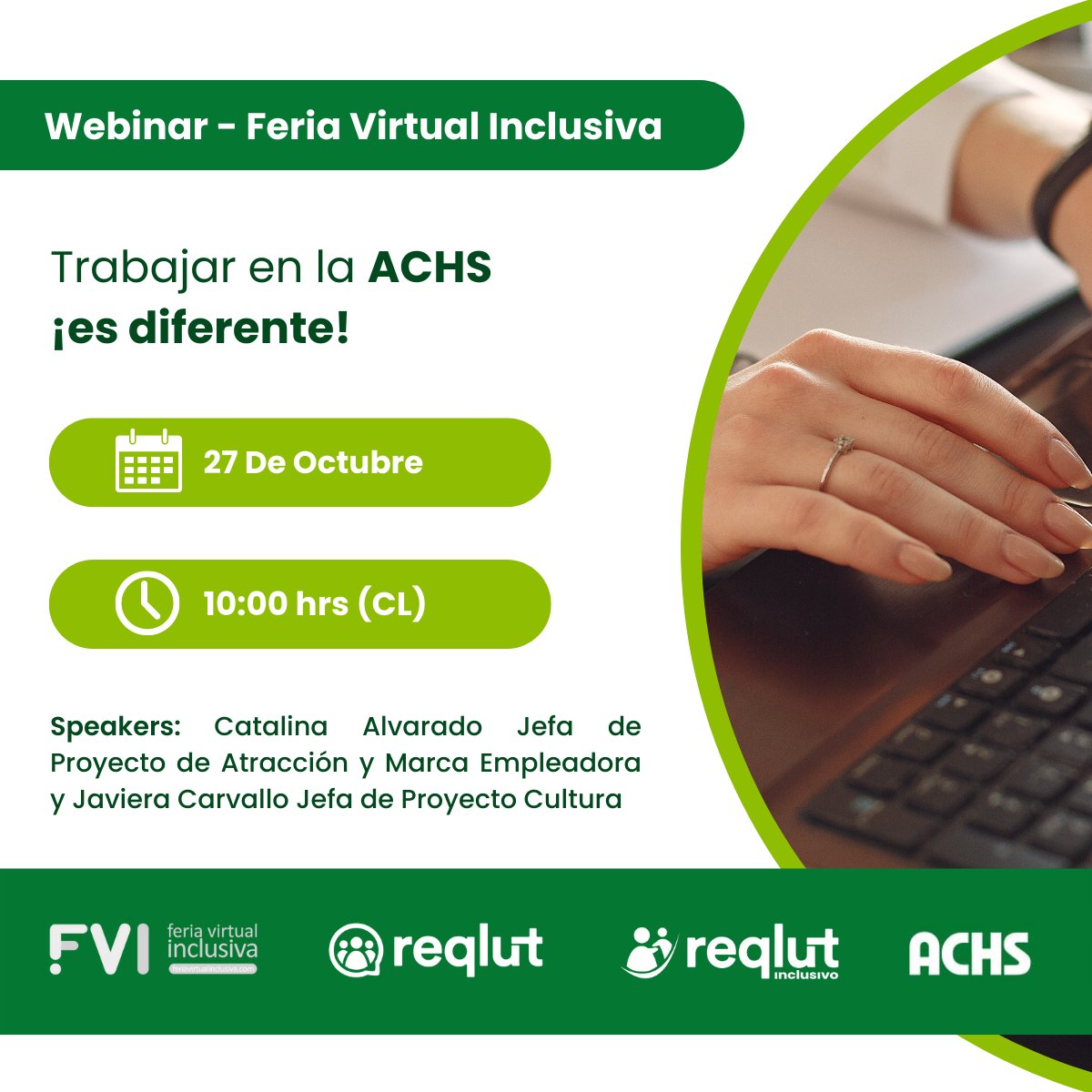 Webinar 10:00 hs
Trabajar en la ACHS, ¡es diferente! - Asociación Chilena de Seguridad

▶ youtu.be/xvGp6lZYCYM

#FelizJueves #ferialaboral