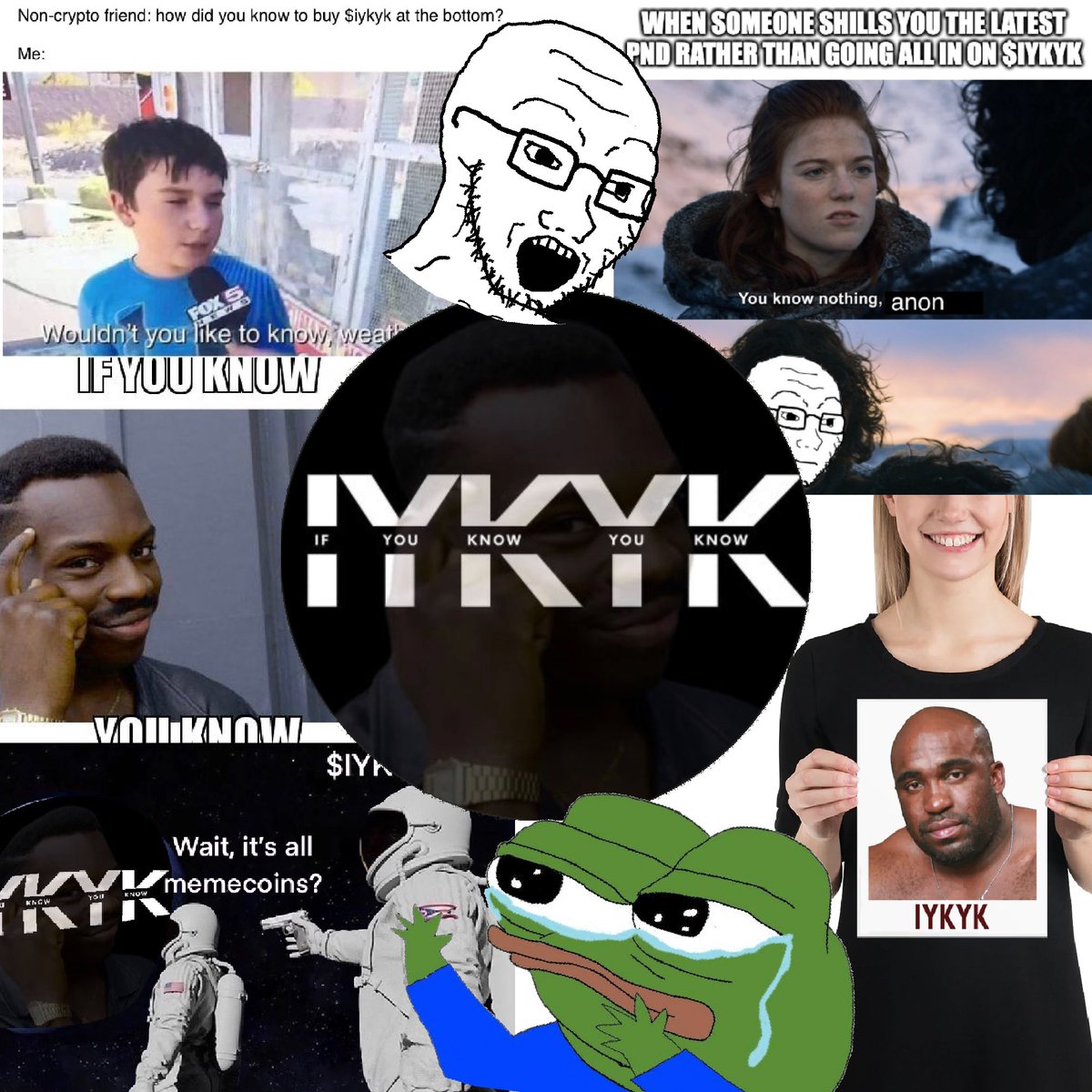 MEME CONTEST 👀

Tweet an original meme, tag <a href="/iykykcoin/">$IYKYK</a> , $IYKYK, and #IYKYK and use cash/hash tags from other popular projects

🧠Prize pool🧠

🥇 $500
🥈 $250
🥉 $150

Winners announced in 24hrs in t.me/iykykportal 

GOODLUCK!