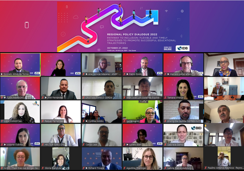 Thanks for joining us today <a href="/the_IDB/">Inter-American Development Bank</a> Regional Policy Dialogue 2022 "Pathways to inclusion: flexible and timely strategies to promote successful educational trajectories" to explore initiatives that are succeeding in guaranteeing the educational trajectory of the students in #LAC.