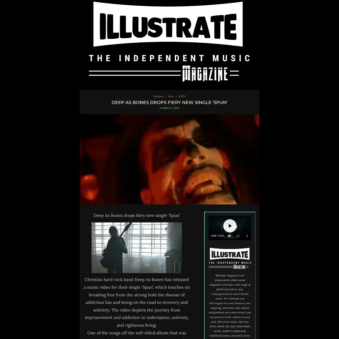 ThatChickKrys's tweet photo. Thank you to @Illustrate_Mag for the feature on @deepasbones and the video for their single, "Spun", directed/filmed and edited by @soundphoria !
FULL ARTICLE HERE:
https://t.co/u7Re09N8qd https://t.co/y4YyYCpXYJ