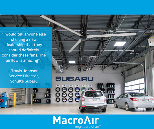 MacroAir HVLS ceiling fans have effectively provided quality airflow for this Subaru Dealership through ALL seasons! Visit our blog learn more about how we make a huge difference in your space all year long.
hubs.li/Q01p6yvV0