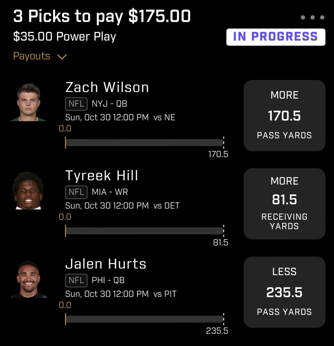 RenobPicks's tweet photo. 🚨NFL Early 3 Leg Value Slip🚨

Wilson getting a nasty discount of 30 yards on PP 👀

Jalen Hurts 6 yard discount for the UNDER (-142)

Hill 3 yard discount on PP (-157)

#PrizePicks #PrizePicksNBA #DFS #BettingTwitter #GamblingTwitter #SportsBattle https://t.co/Ci6FNmFQco