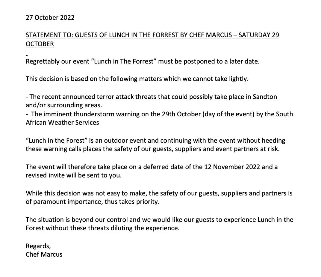 FlavourStudio1's tweet photo. STATEMENT: Event Postponed https://t.co/j0dmm3vR2B