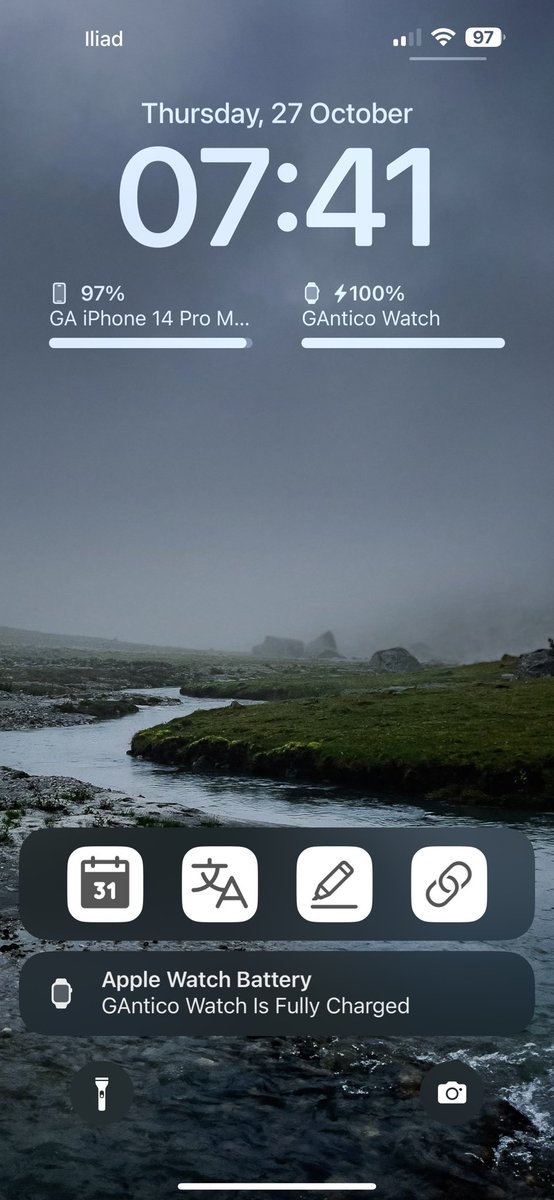 gantico's tweet photo. @LockLauncherApp + iOS 16.1 = customization joy. Finally a solution for smart addons + visual gratification. Love at first sight, Pro upgrade few seconds later! This is my Lock Screen now. 😃 https://t.co/uWGmiNIQYh